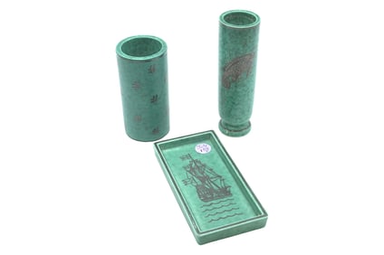 3 pc ART DECO WILHELM KAGE FOR GUSTAVSBERG STONEWARE