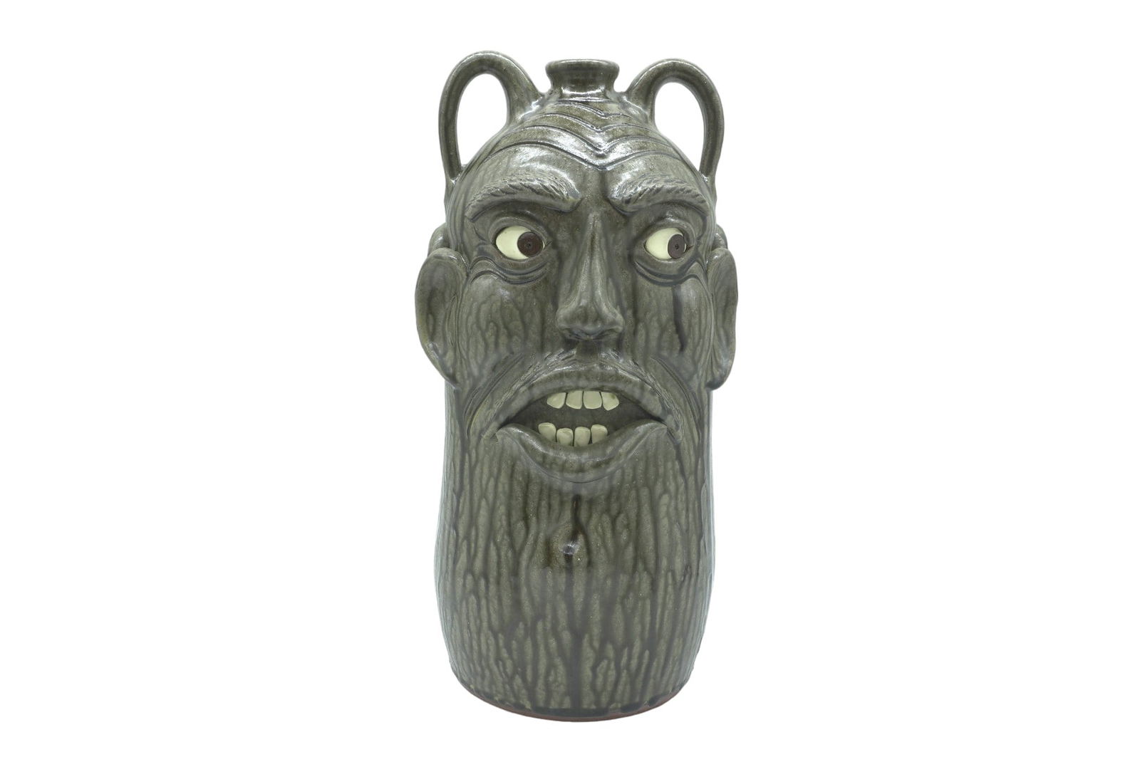 DOUBLE FACE POTTERY JUG J. H. & MICHAEL PERDUE (1 of 10)