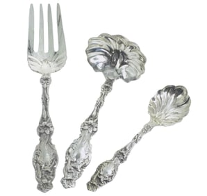 3 LARGE GORHAM STERLING SILVER LILY SERVING PIECES