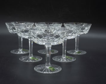 6 WATERFORD LISMORE CHAMPAGNE GLASSES IN BOX