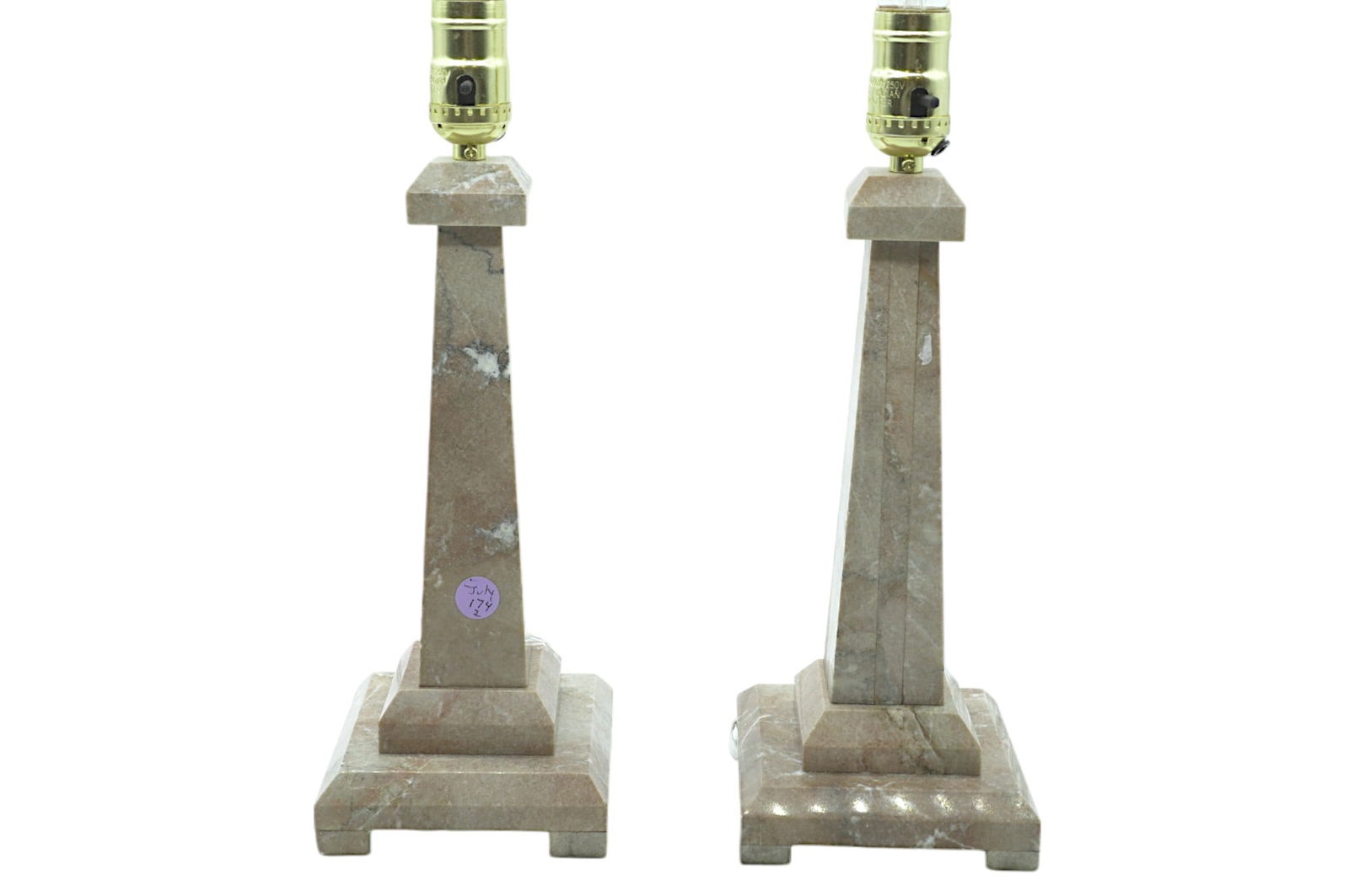 PAIR OF MID CENTURY MARBLE NEOCLASSICAL TABLE LAMPS (1 of 5)