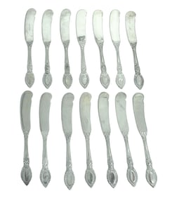 14 STERLING SILVER GUILDHALL REED & BARTON BUTTER SPREADERS