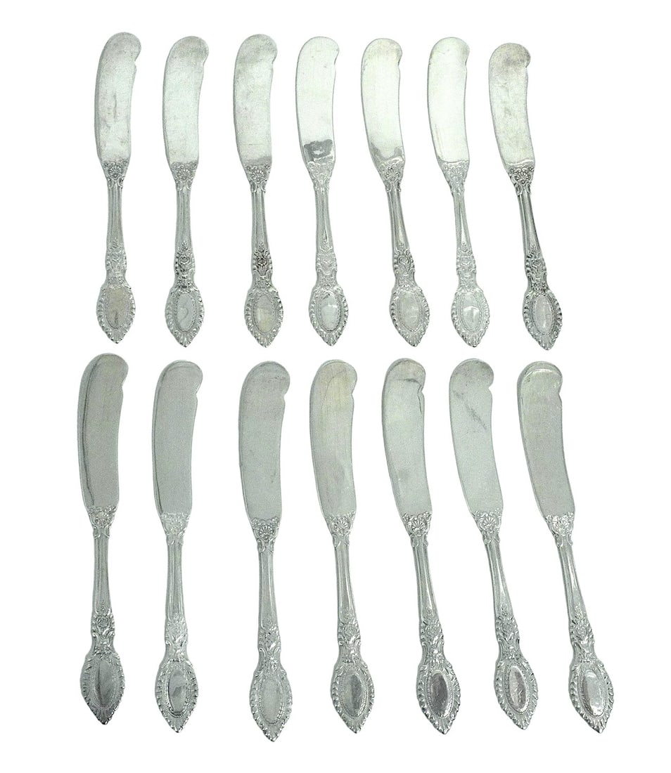14 STERLING SILVER GUILDHALL REED & BARTON BUTTER SPREADERS (1 of 3)
