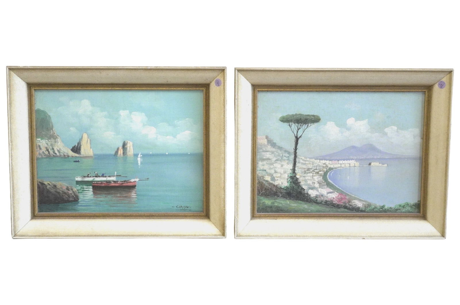 PAIR (2) MCM ITALIAN CARLO CIAPPA OILS ON BOARD (1 of 4)