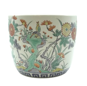 CHINESE CHINOISERIE FISHBOWL PLANTER