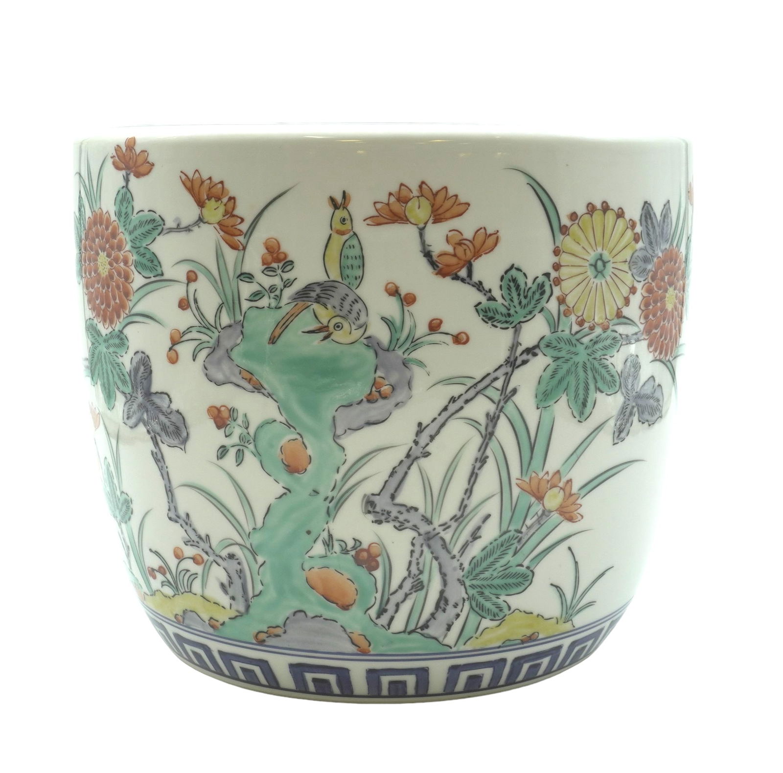 CHINESE CHINOISERIE FISHBOWL PLANTER (1 of 8)