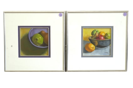 PAIR CLAUDIA HAMMER STILL LIFE OIL PAINTINGS