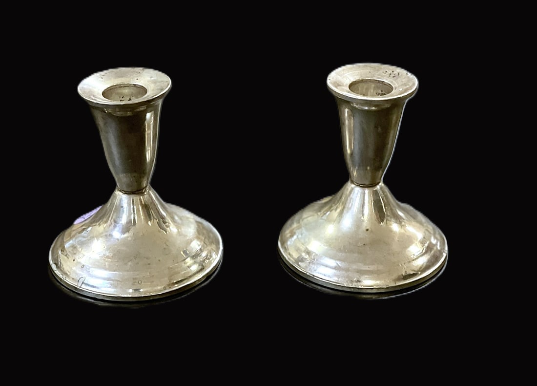 VINTAGE STERLING SILVER CANDLESTICKS (1 of 4)