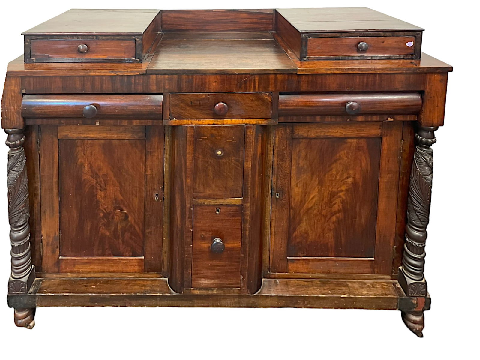 CLASSICAL CARVED FLAME MAHOGANY SIDEBOARD (1 of 7)
