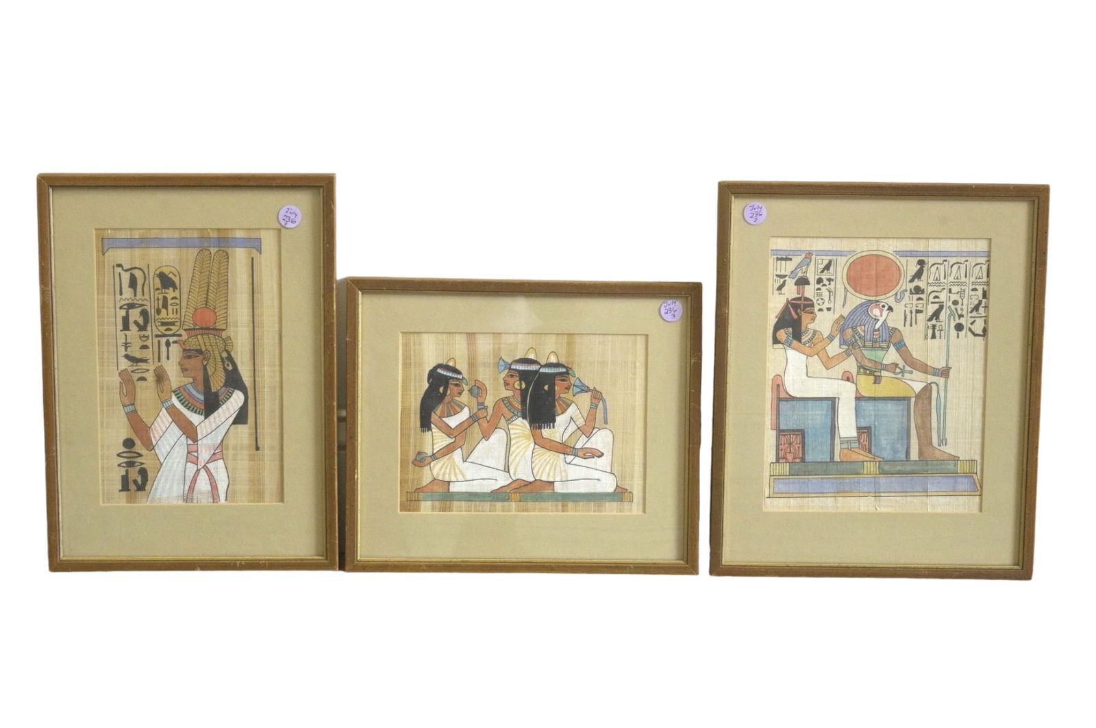 3 HAND PAINTED EGYPTIAN PAPYRUS (1 of 5)