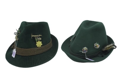 2 VINTAGE GERMAN BAVARIAN OKTOBERFEST HIKING HATS
