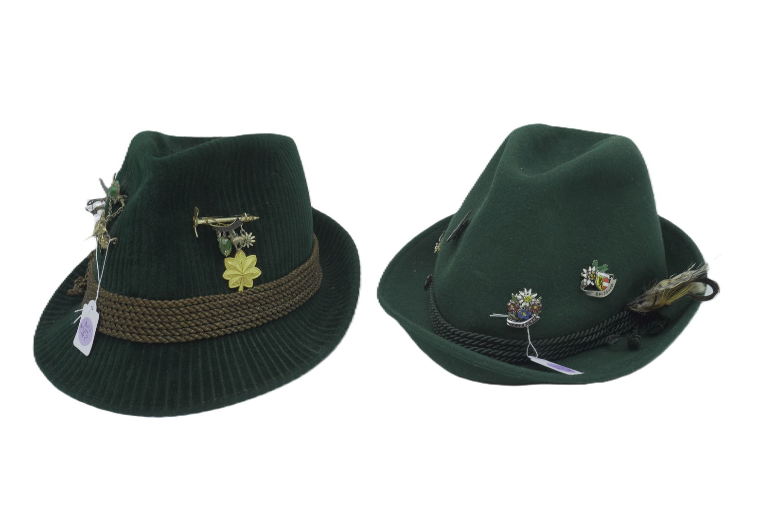2 VINTAGE GERMAN BAVARIAN OKTOBERFEST HIKING HATS (1 of 1)