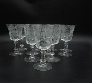 11 pc FOSTORIA ETCHED WILLOW WATER GOBLETS