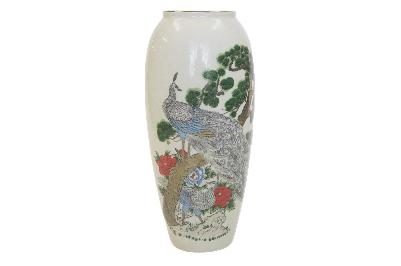 VINTAGE JAPANESE KUTANI PEACOCK VASE (1 of 6)