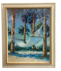 LARGE TROPICAL GICLEE BEACH SCENE