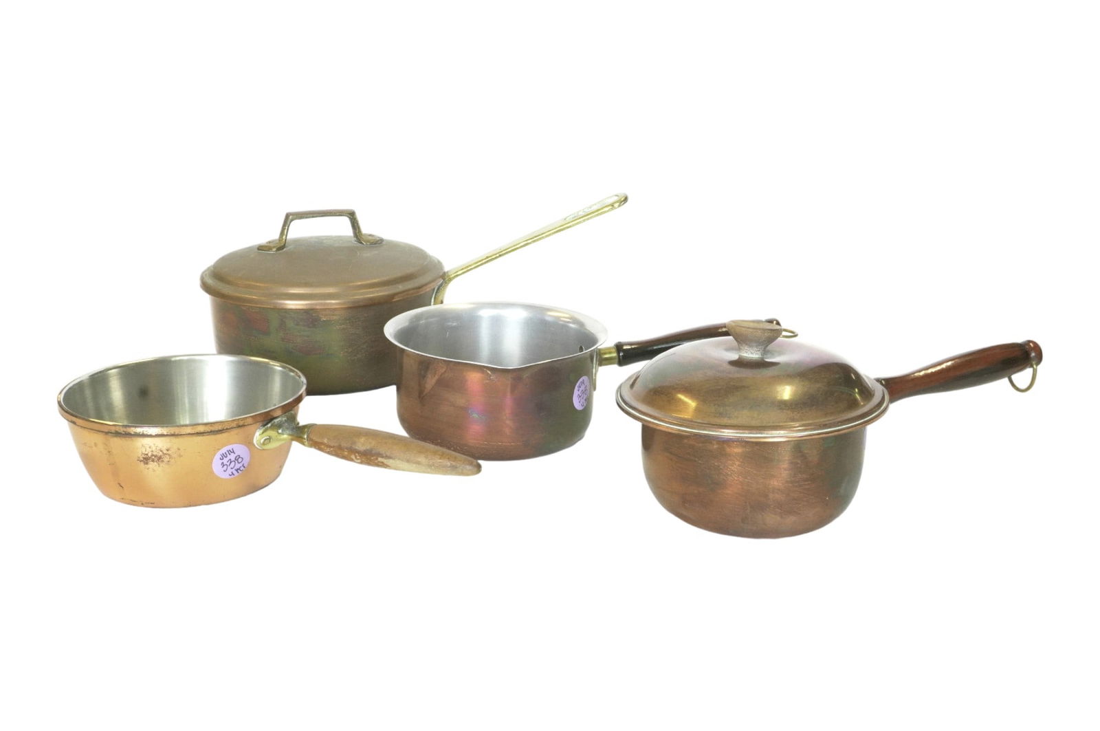 4 SMALL VINTAGE COPPER POTS (1 of 3)