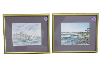 2 VINTAGE COASTAL CALIFORNIA FRAMED PRINTS