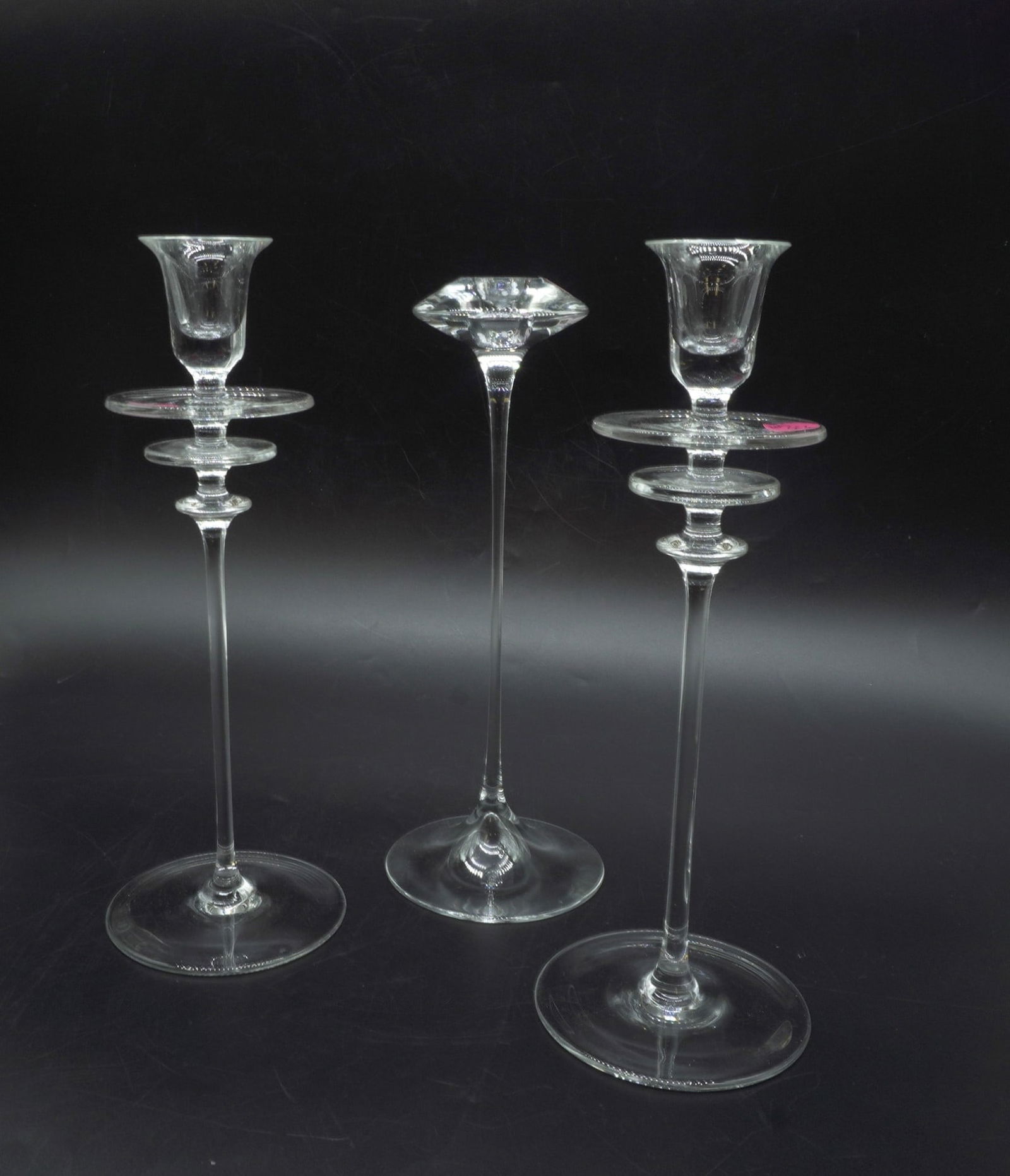 3 TALL CONTEMPORARY CANDLESTICKS KOSTA BODA + (1 of 2)