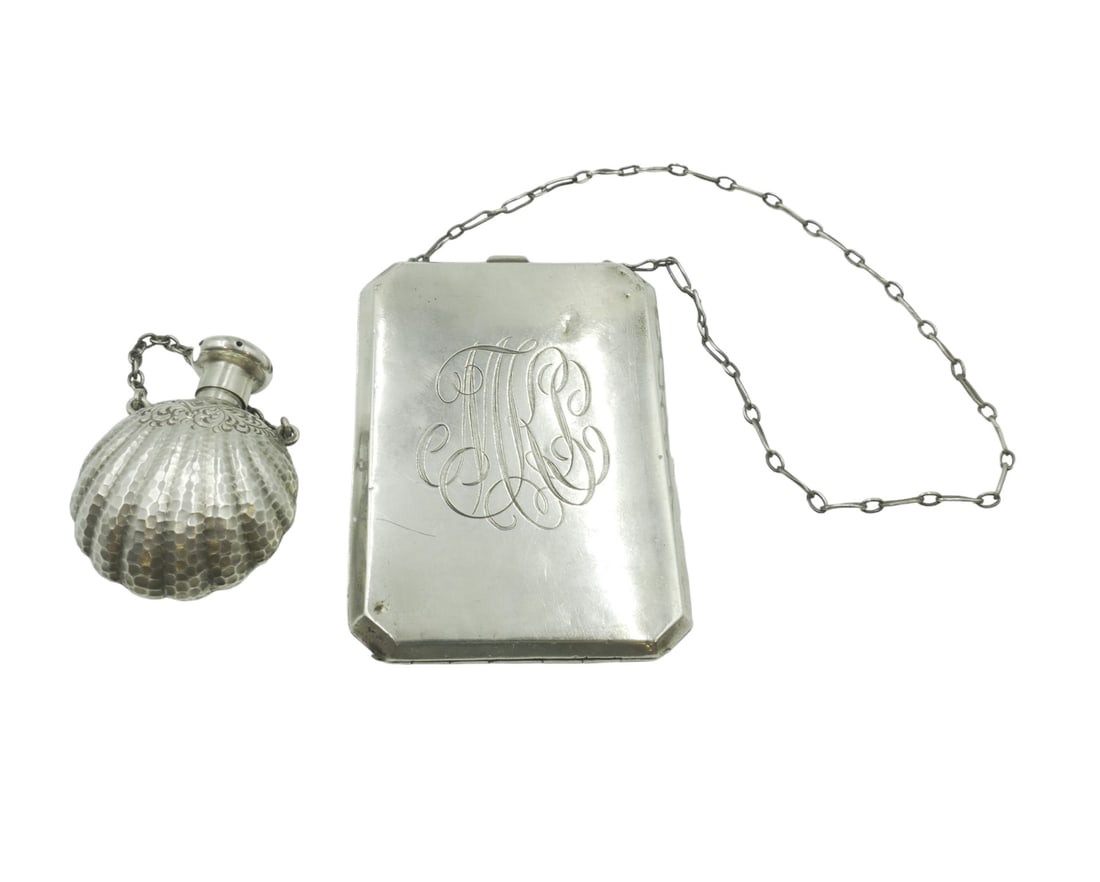 2 ANTIQUE STERLING SILVER PERFUME & DANCE PURSE (1 of 6)