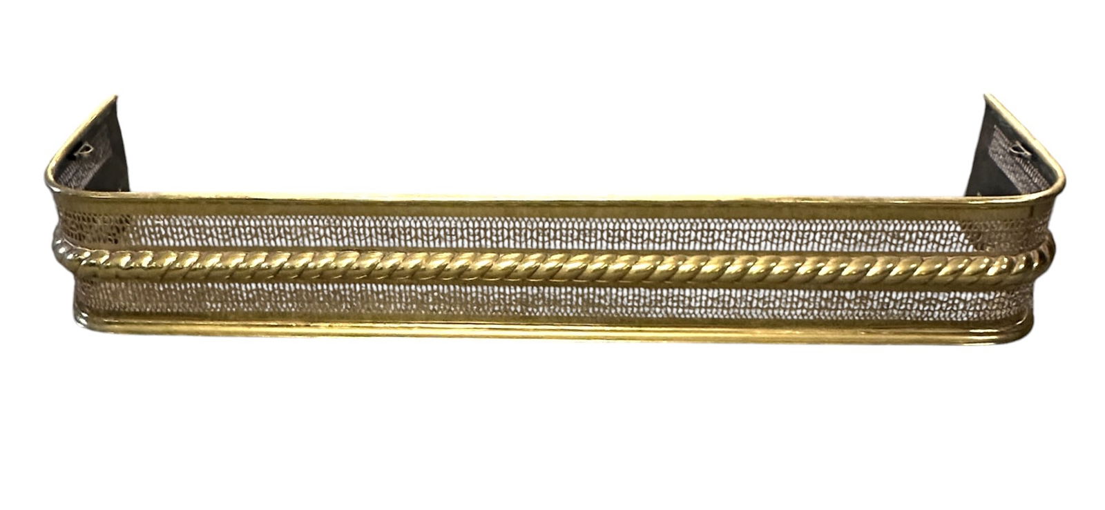 ANTIQUE ENGLISH BRASS FIREPLACE FENDER (1 of 6)