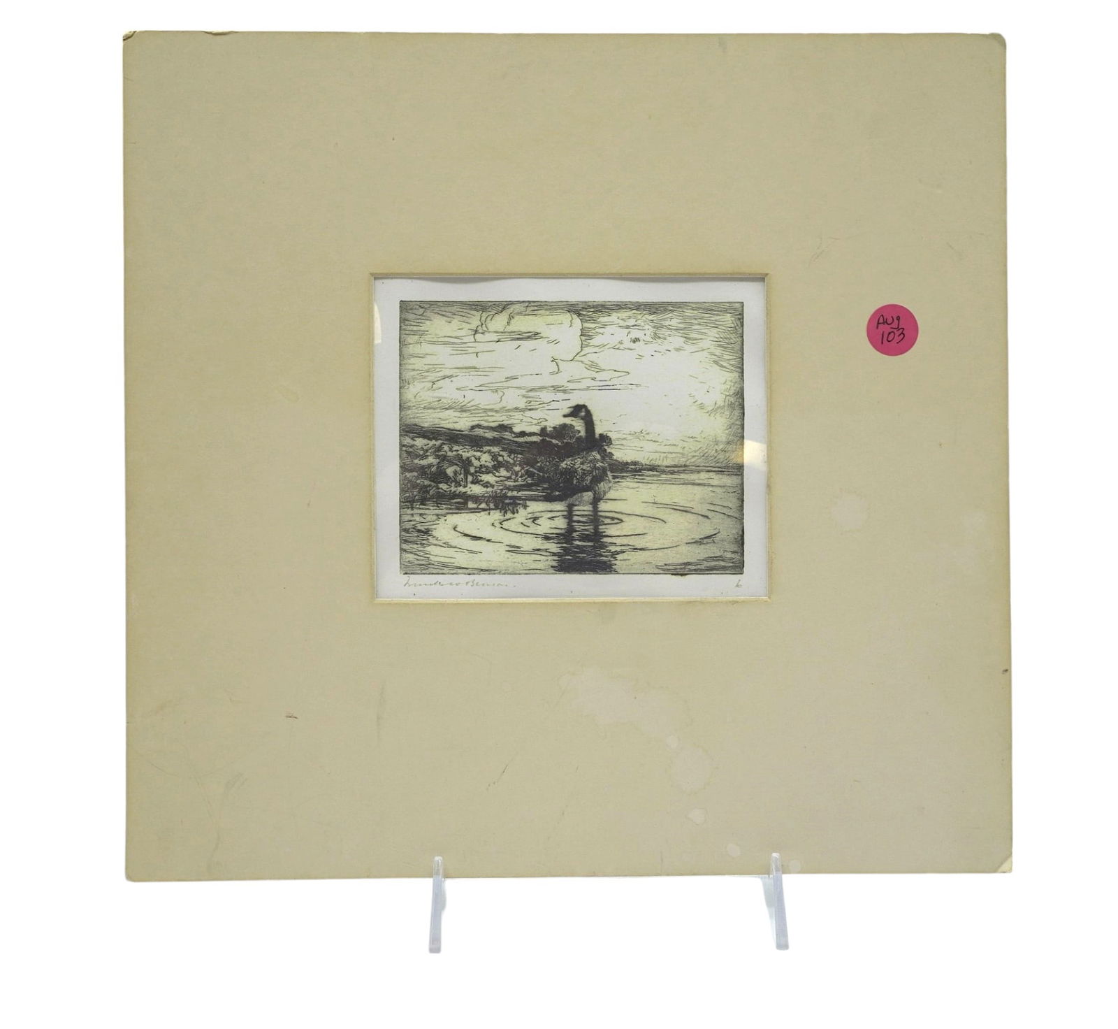 FRANK WESTON BENSON (1862-1951) 1917 ETCHING GOOSE (1 of 7)