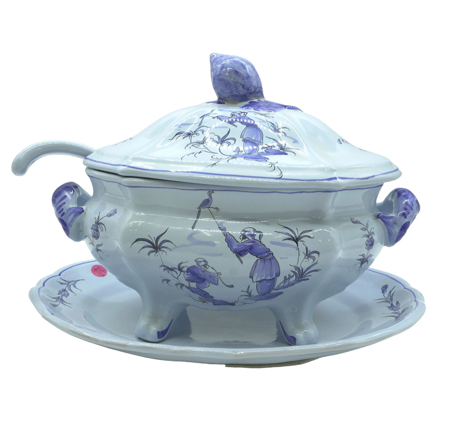 LARGE ITALIAN CHINOISERIE SOUP TUREEN WITH LADLE (1 of 7)