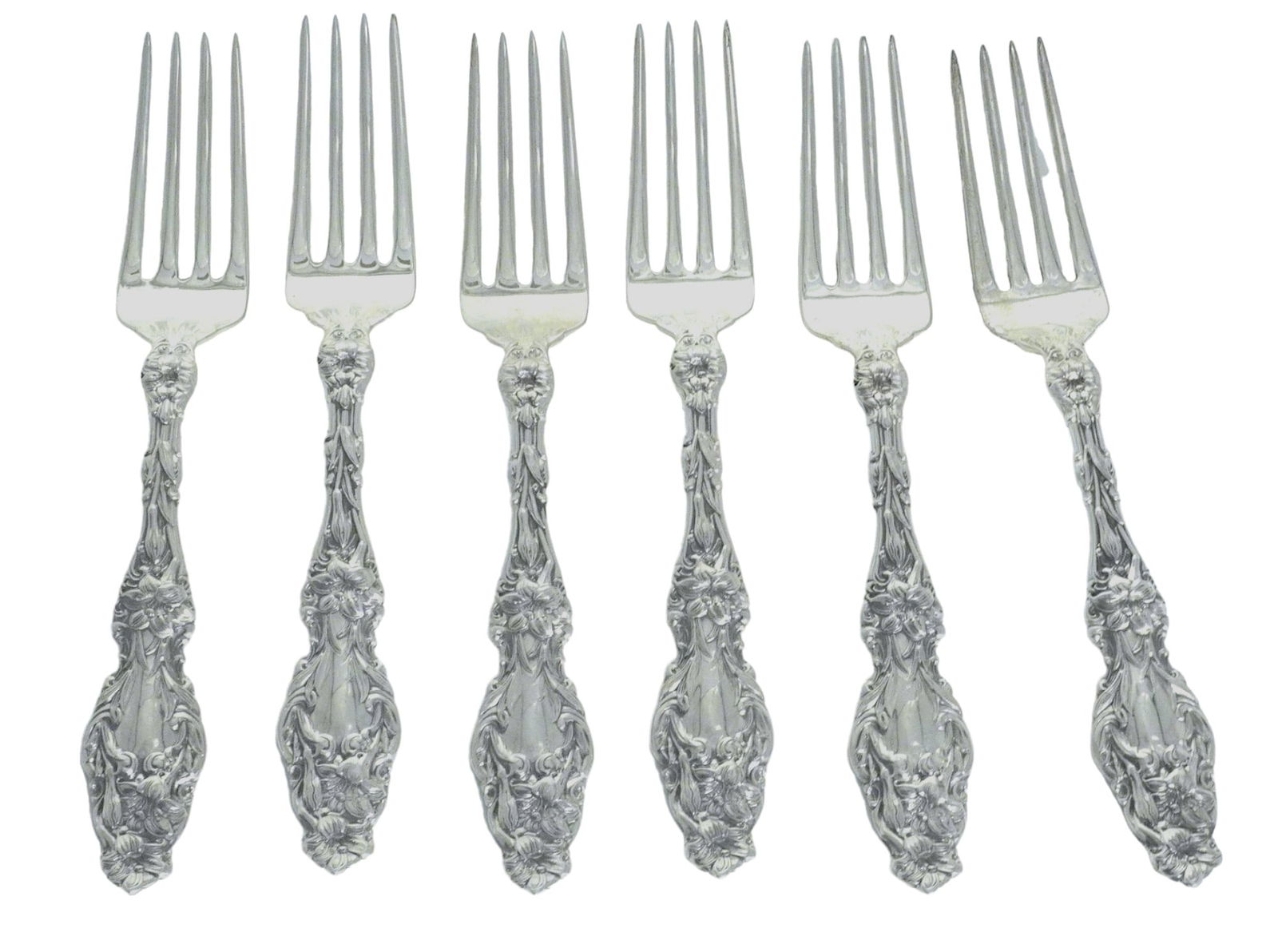 6 GORHAM STERLING SILVER LILY FORKS (1 of 4)
