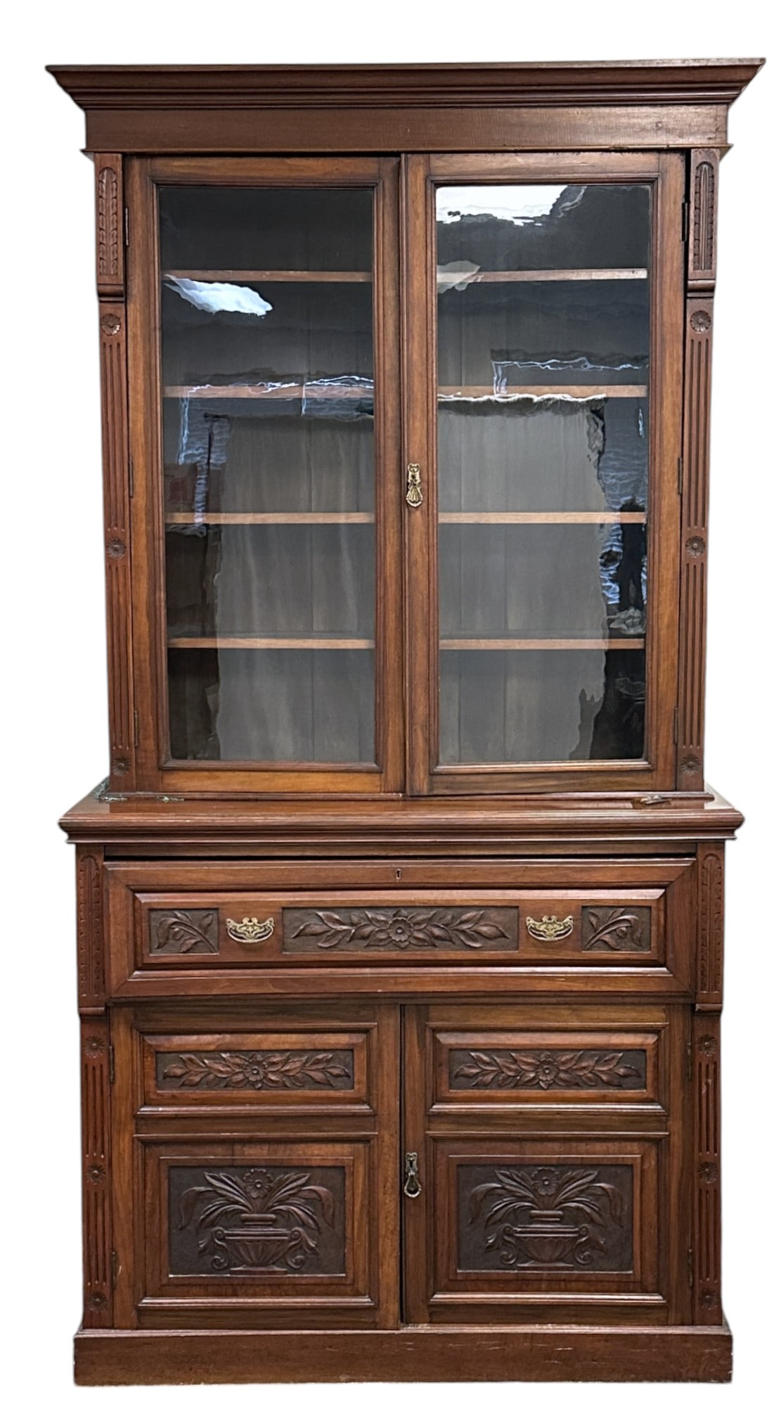 MAGNIFICENT ANTIQUE SECRETAIRE BOOKCASE (1 of 8)