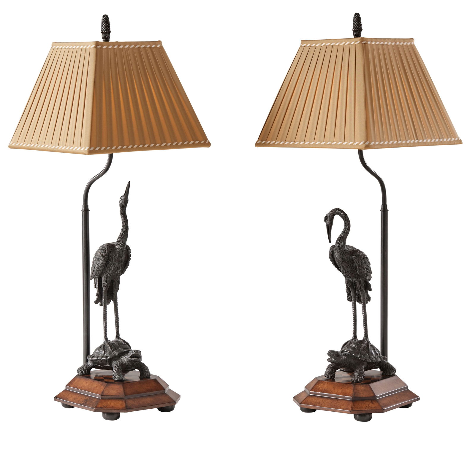 PAIR (2) THEODORE ALEXANDER MEIJI CRANE LAMPS (1 of 7)