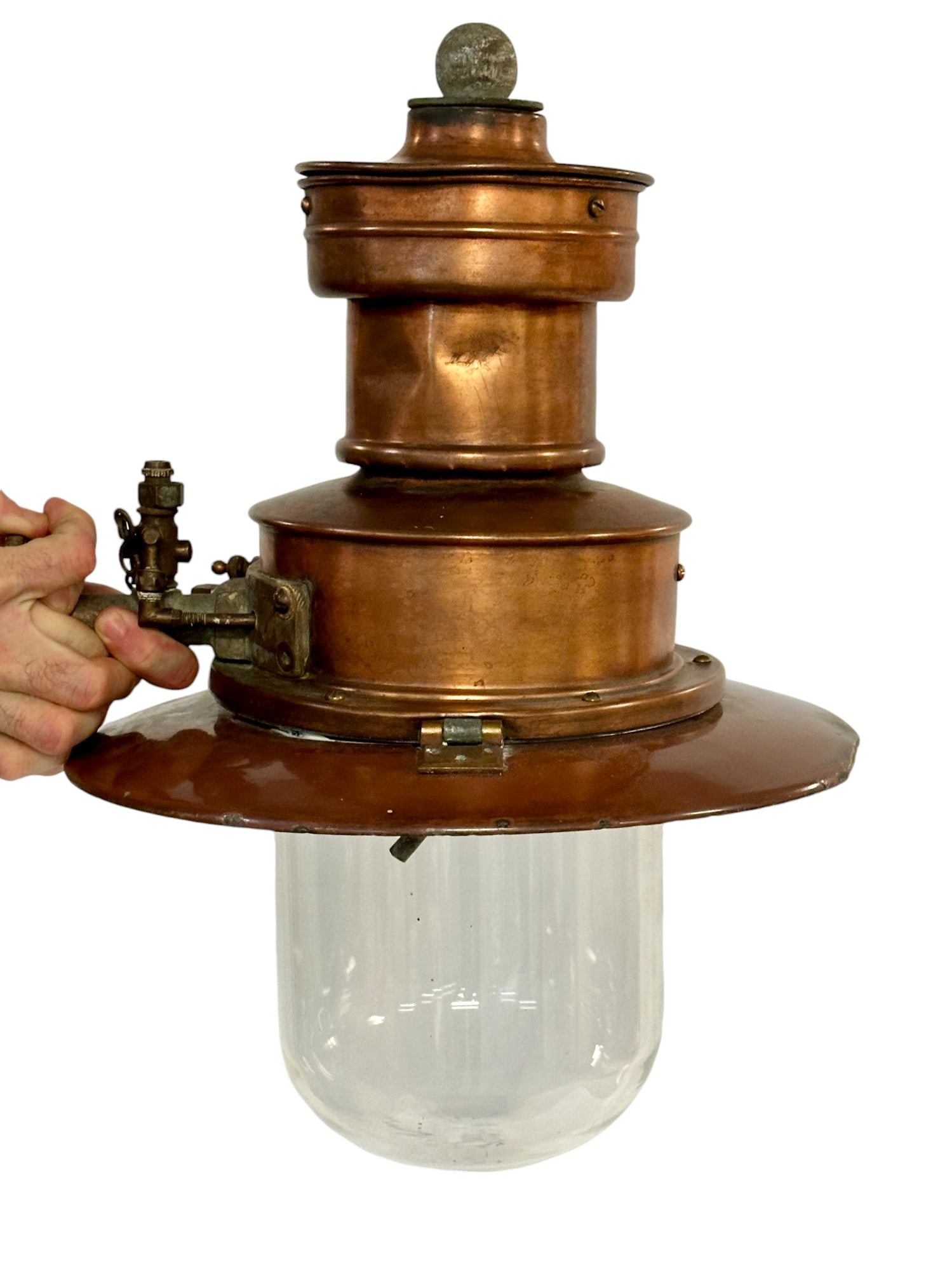 ANTIQUE ENGLISH COPPER RAILWAY LANTERN (1 of 5)