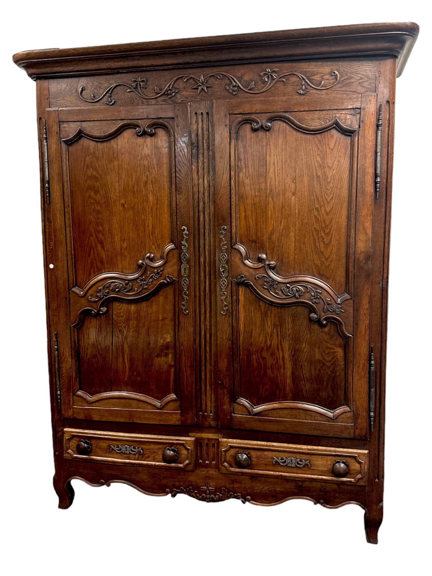 FRENCH ANTIQUE CARVED LOUIS XV ARMOIRE (1 of 9)