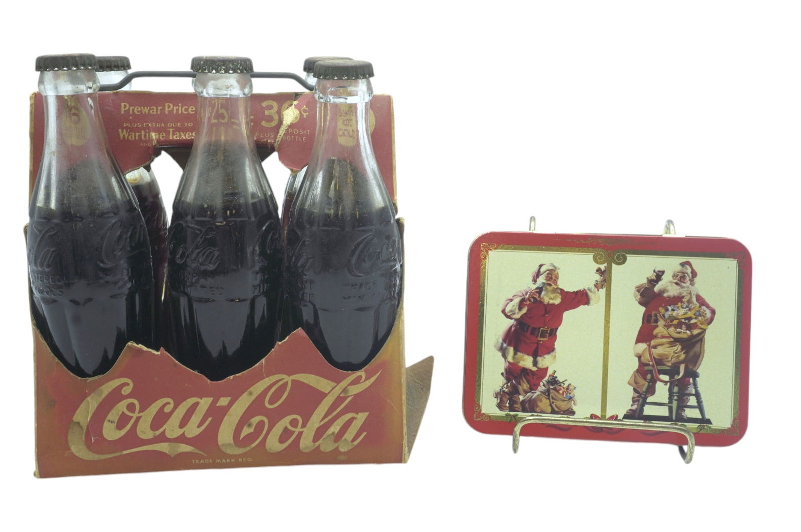 WWII 6 PACK COCA COLA CADDY - BOTTLES - CARDS (1 of 5)
