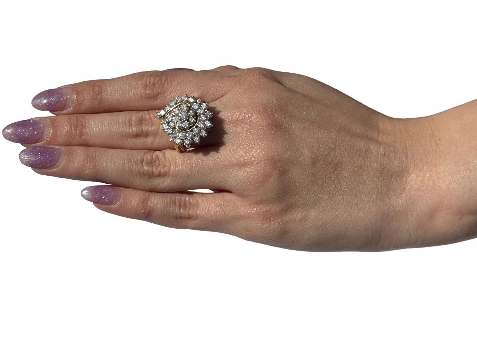 LADIES ESTATE 14k DIAMOND RING 2.25CT SIZE 7 (1 of 4)