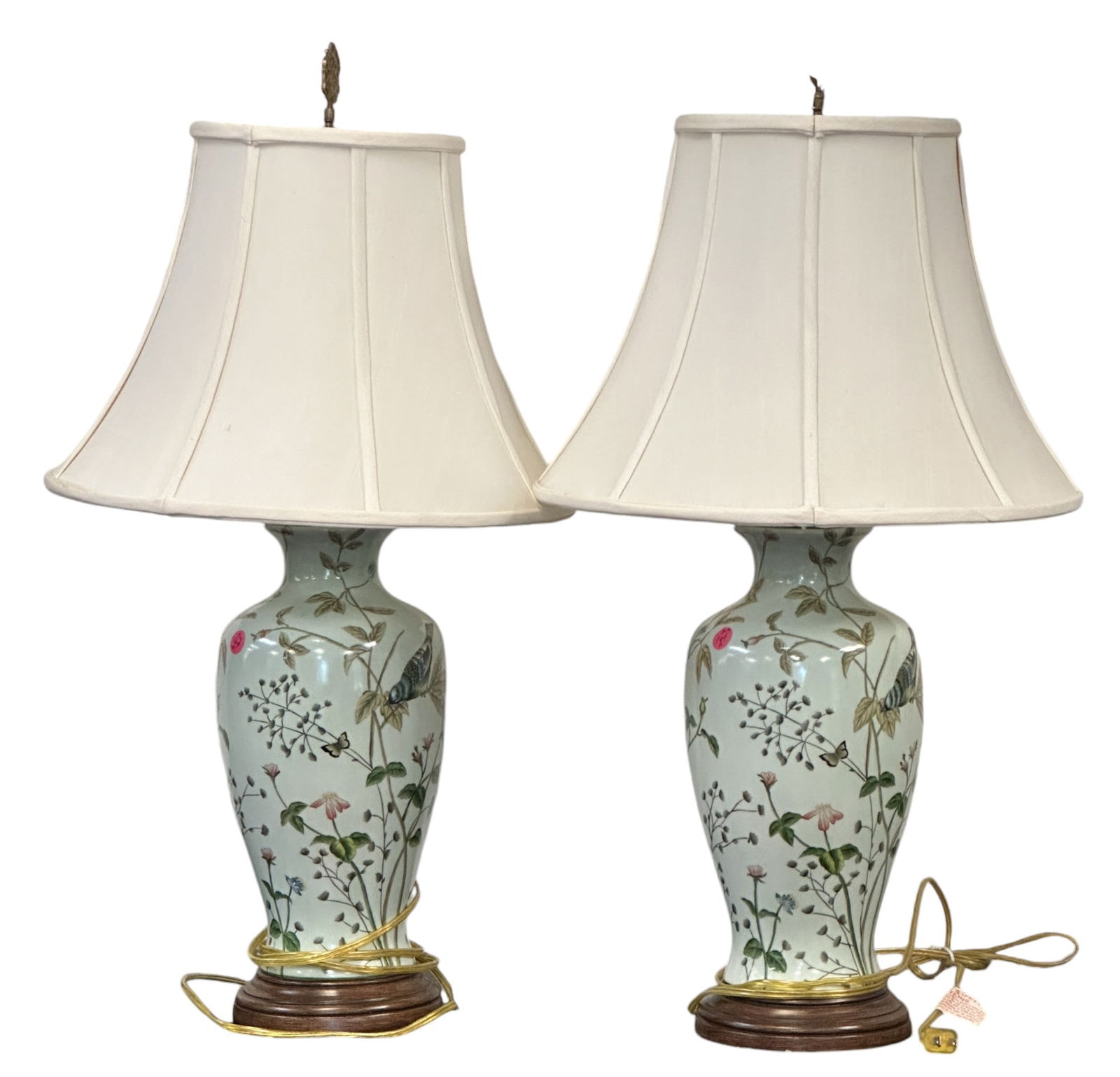 MATCHED PAIR WILDWOOD BLUEBIRD LAMPS (1 of 4)
