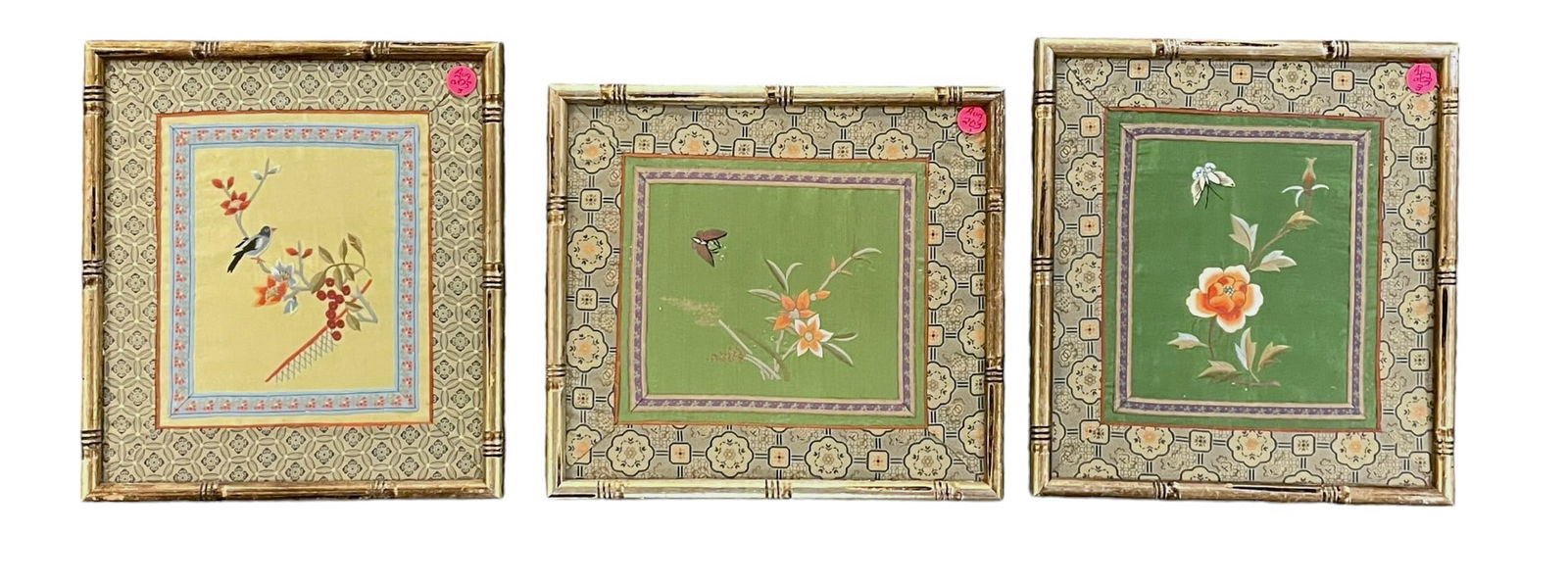 3 FRAMED MID CENTURY CHINESE SILK EMBROIDERY (1 of 4)