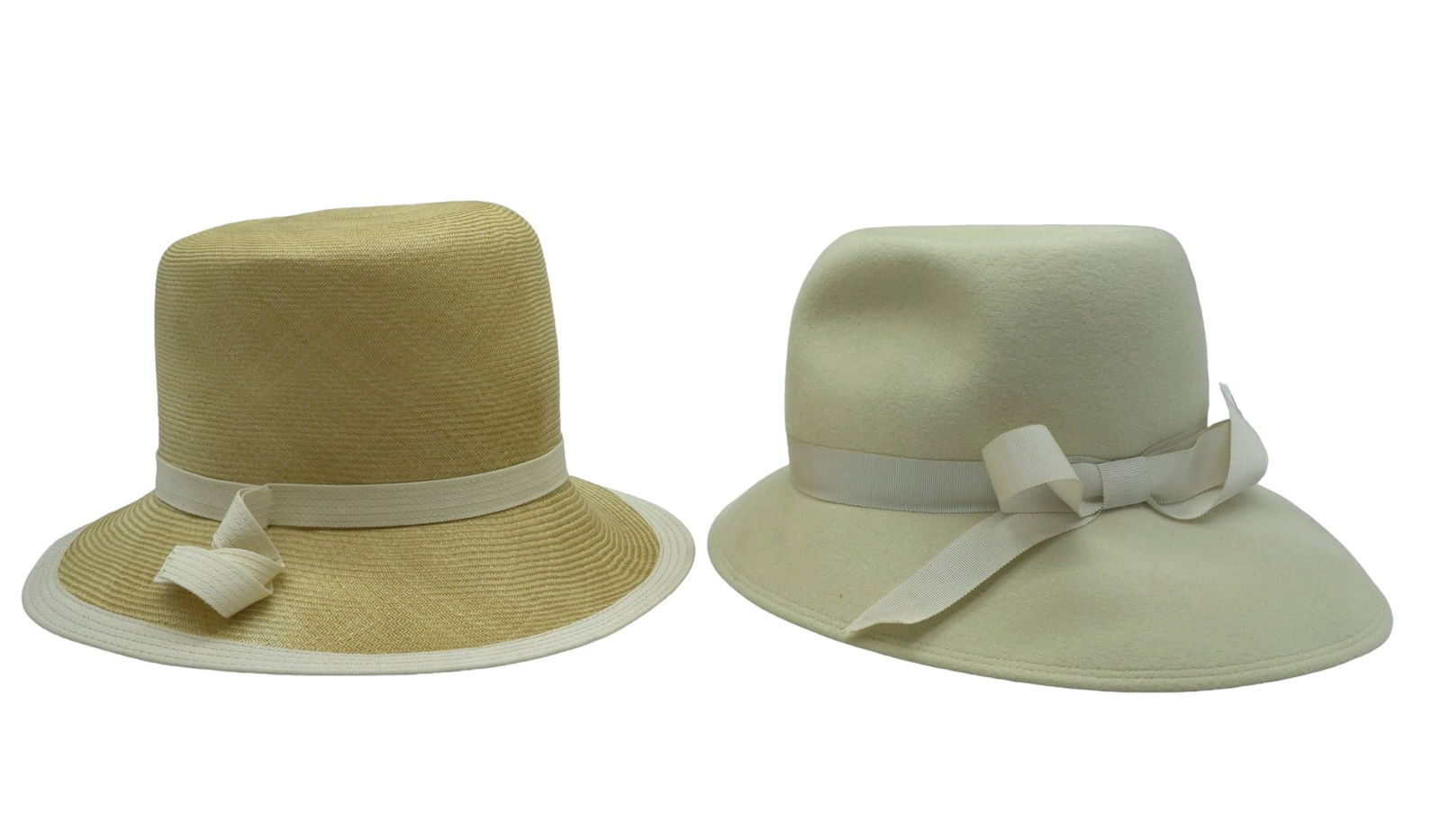 2 VINTAGE 1950-60S LADIES HATS STRAW & WOOL (1 of 5)