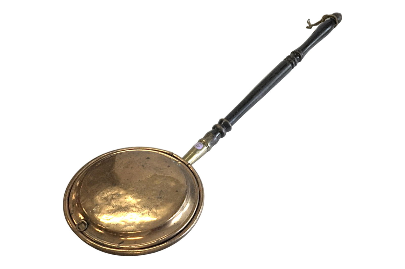 ANTIQUE COPPER PAN BED WARMER WITH FOLIAGE DESIGN (1 of 6)