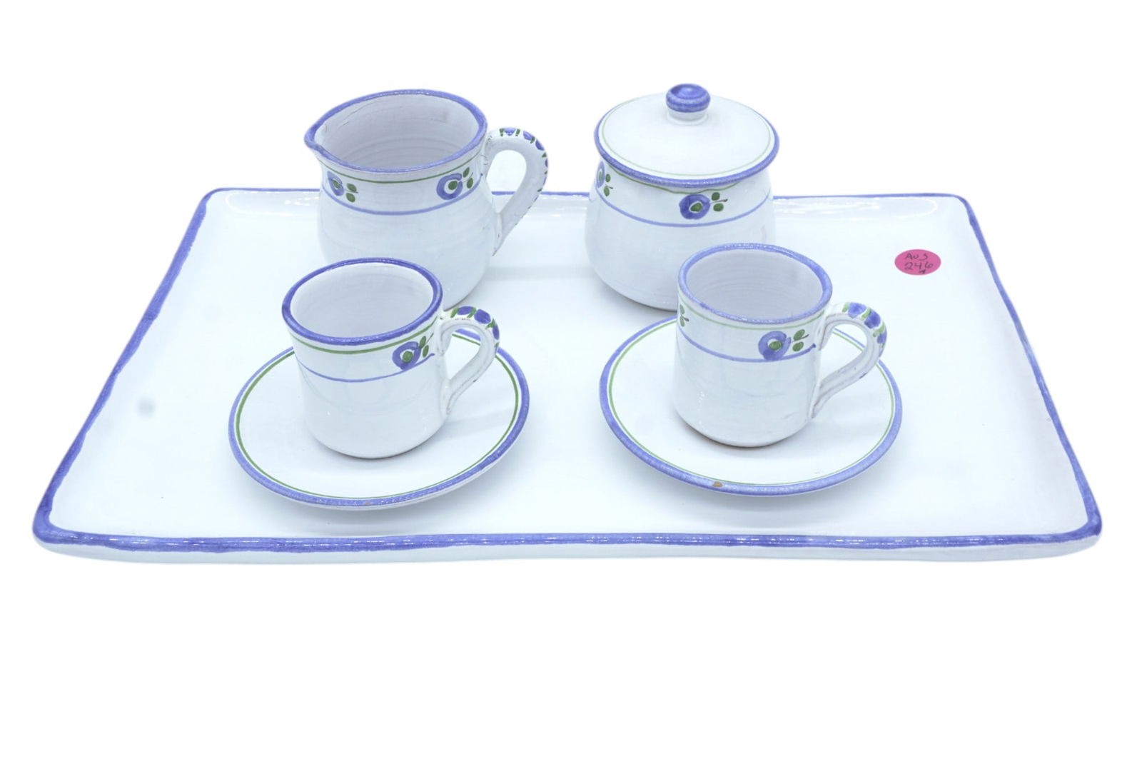 7 PC ITALIAN FIRENZE TERRACOTTA DEMITASSE SET (1 of 3)