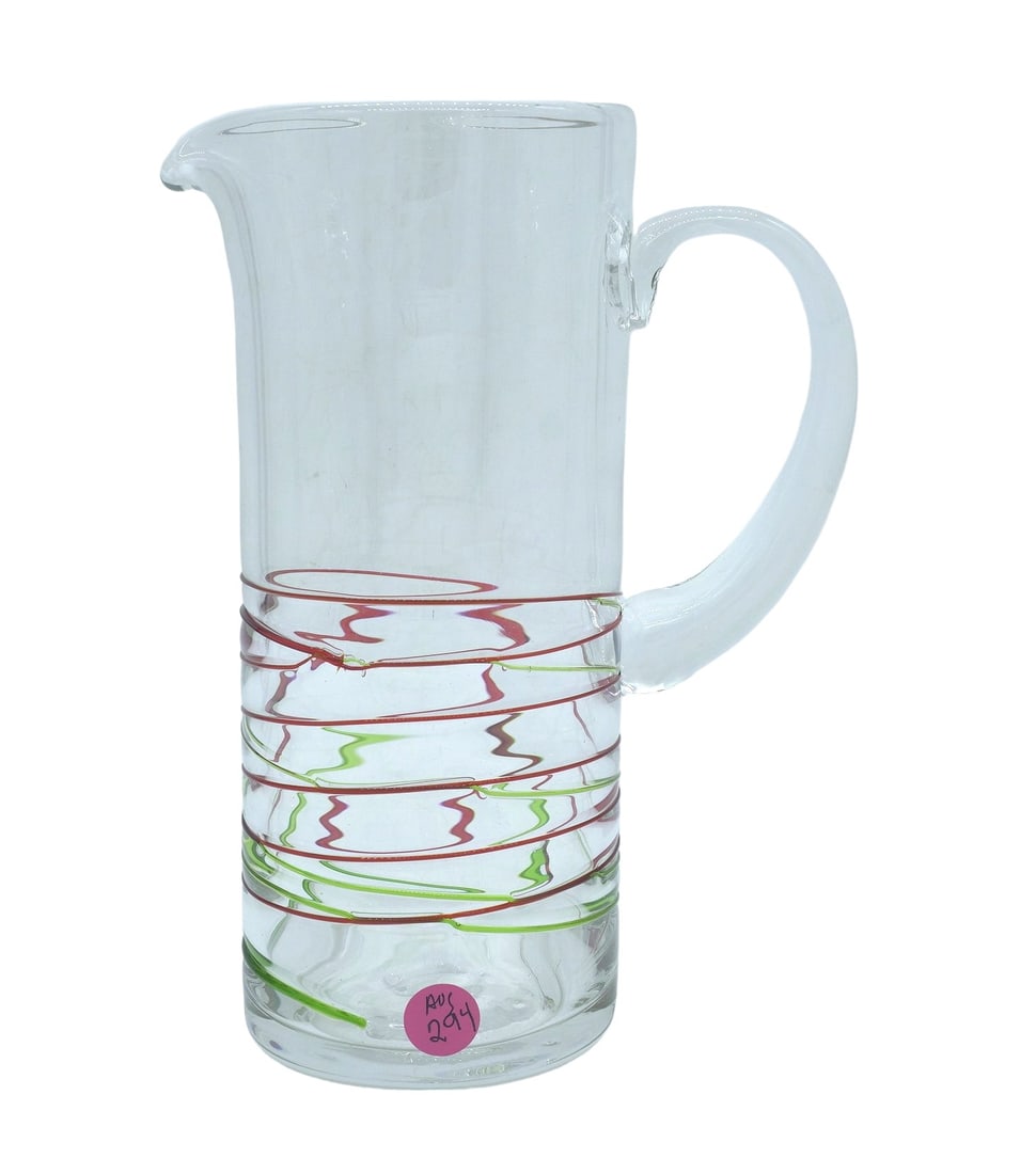HAND BLOWN TALL MARTINI PITCHER (1 of 5)