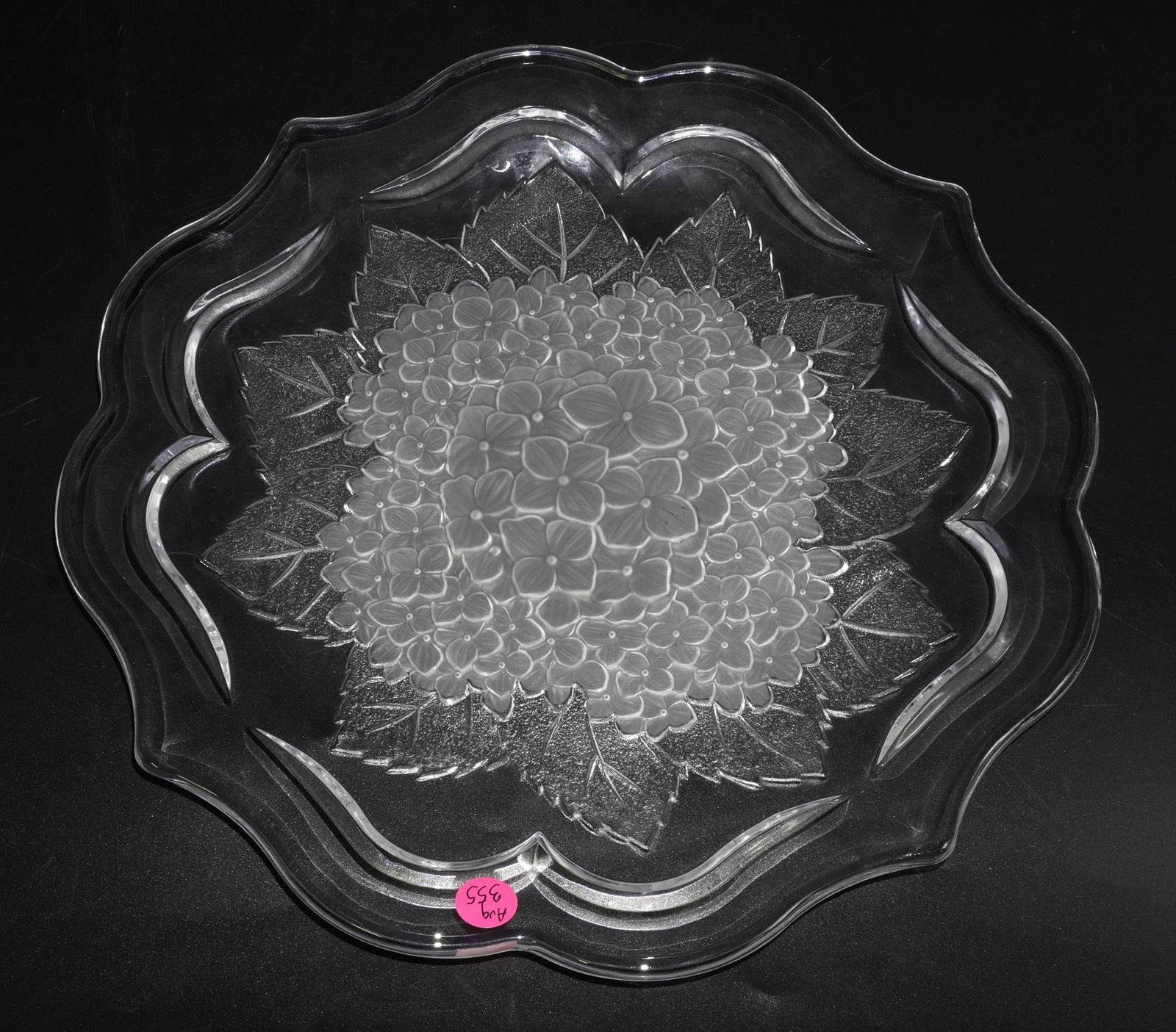 VINTAGE STUDIO NOVA HYDRANGEA GLASS PLATTER (1 of 3)