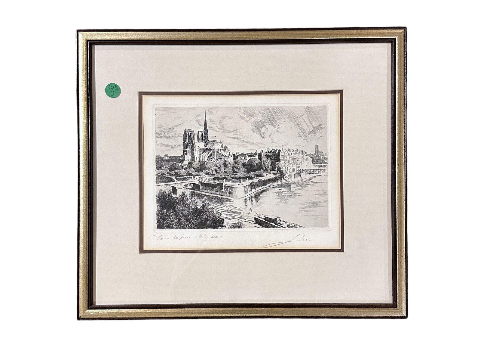 MCM FRENCH ENGRAVING NOTRE DAME (1 of 4)