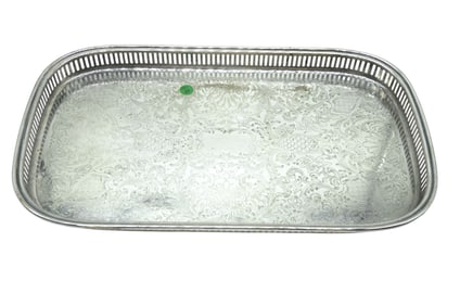 WM A RODGERS SILVER PLATED GALLERY TRAY