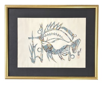 JAPANESE CUT PAPER ART FRAMED