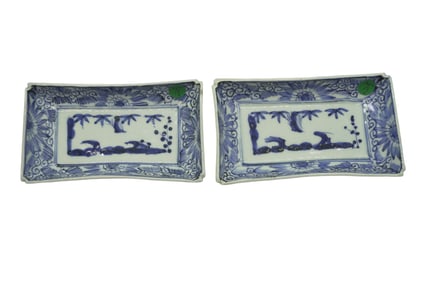 TWO ANTIQUE JAPANESE NAGAZARA (LONG DISH)