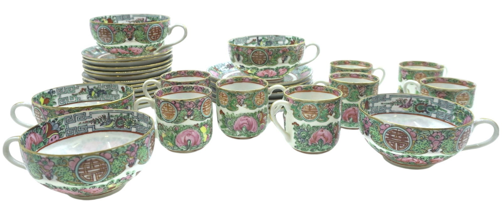 31 PC ROSE MEDALLION HAND PAINTED PORCELAIN (1 of 7)