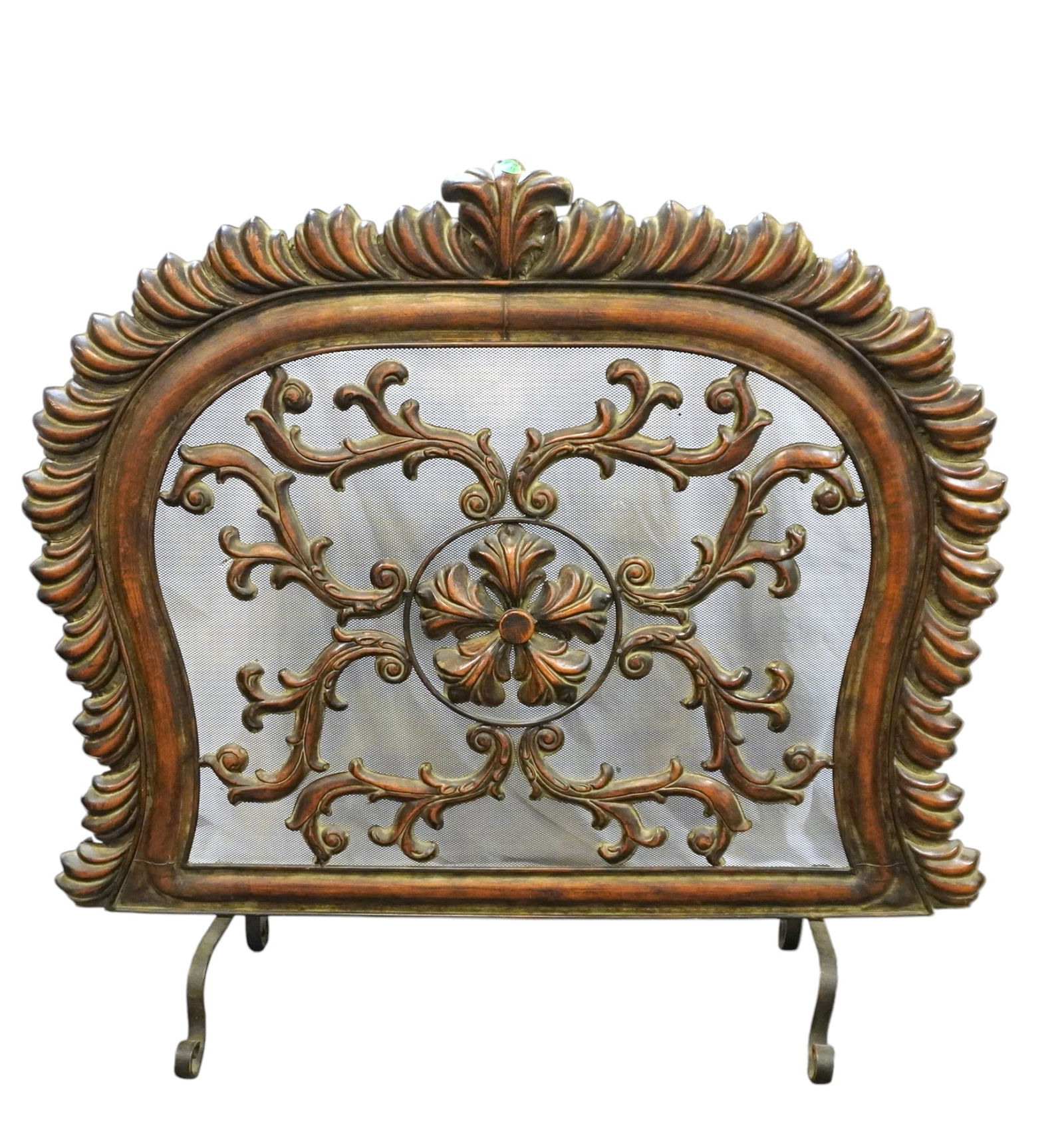 ORNATE LOUIS XV1 STYLE FIREPLACE SCREEN (1 of 3)
