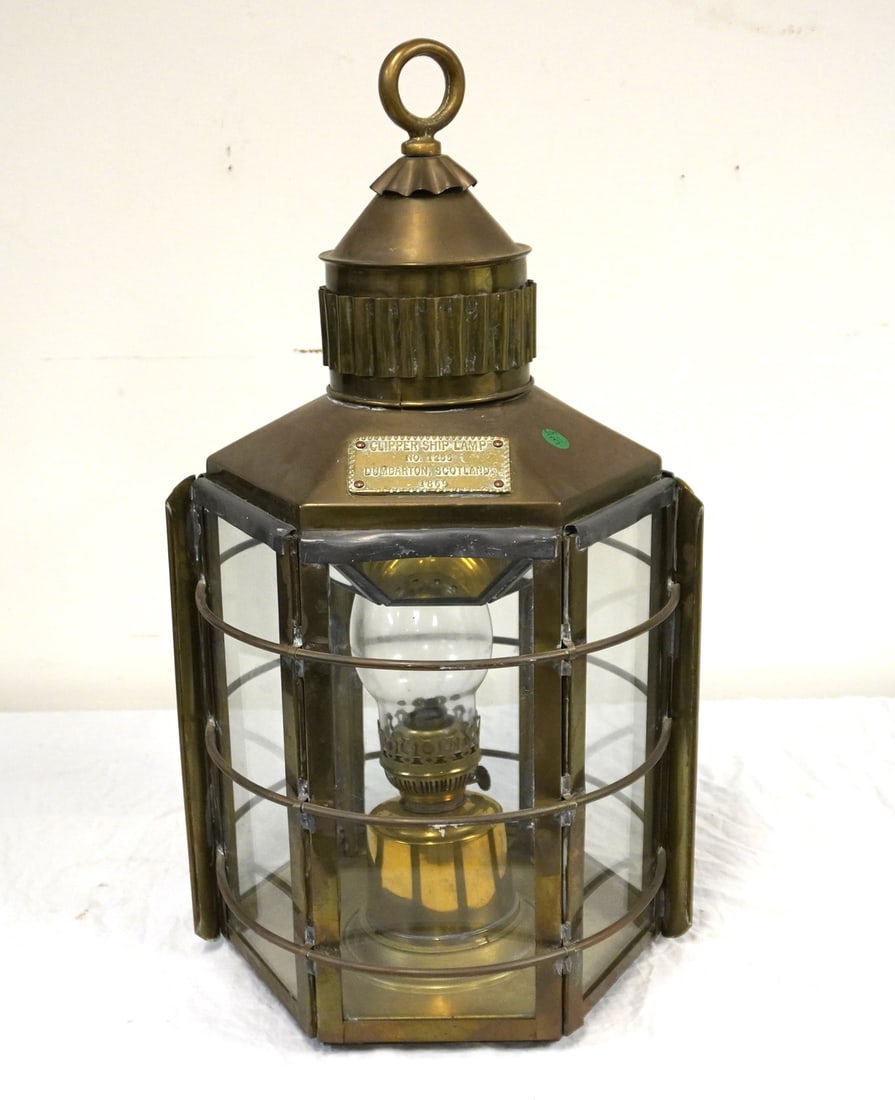 REPRODUCTION BRASS CLIPPER SHIP LANTERN (1 of 4)