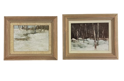 PAIR JEAN LAY SAULS (1921-2011) WINTER OILS