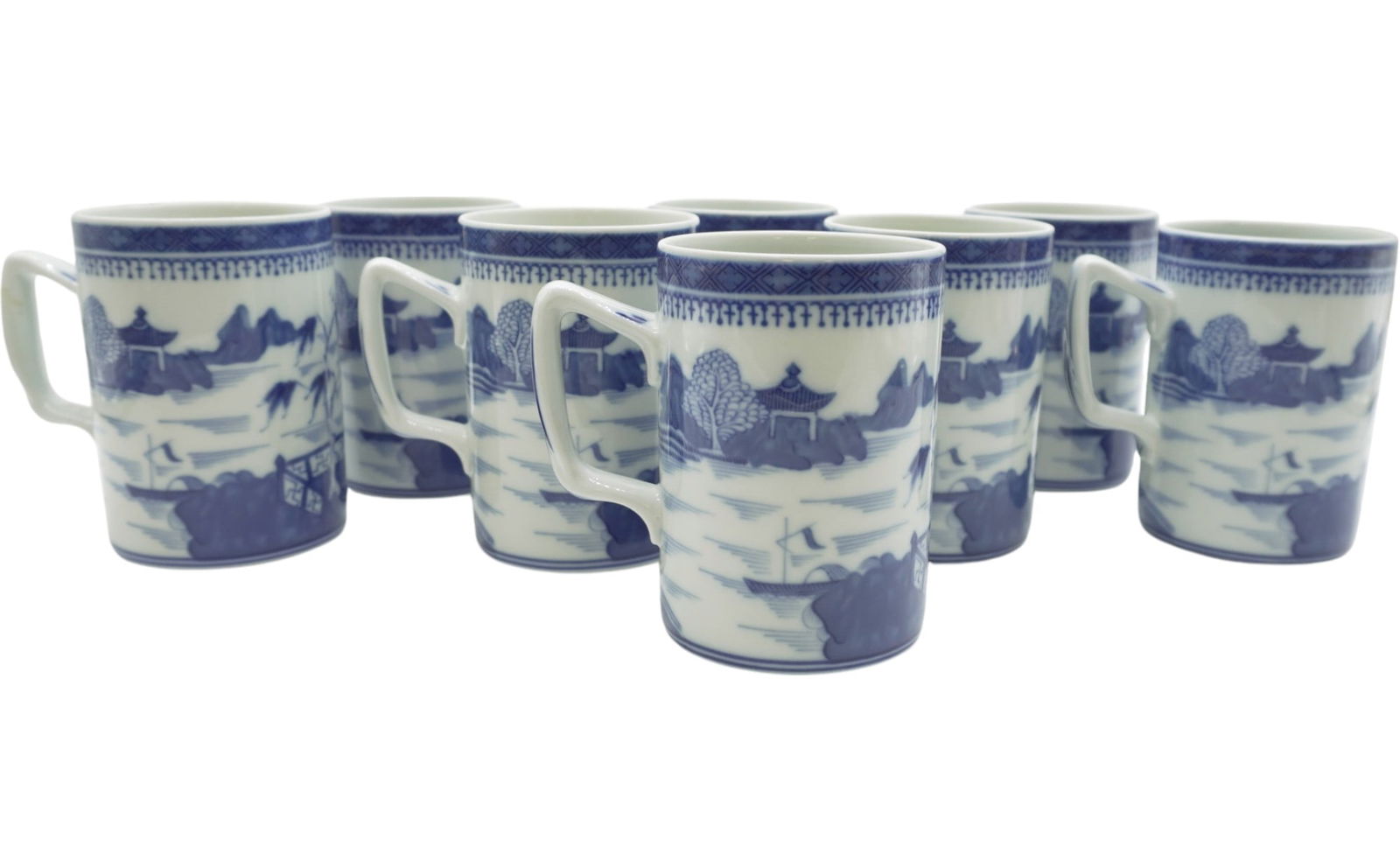 8 MOTTAHEDEH HISTORIC CHARLESTON BLUE CANTON MUGS (1 of 4)