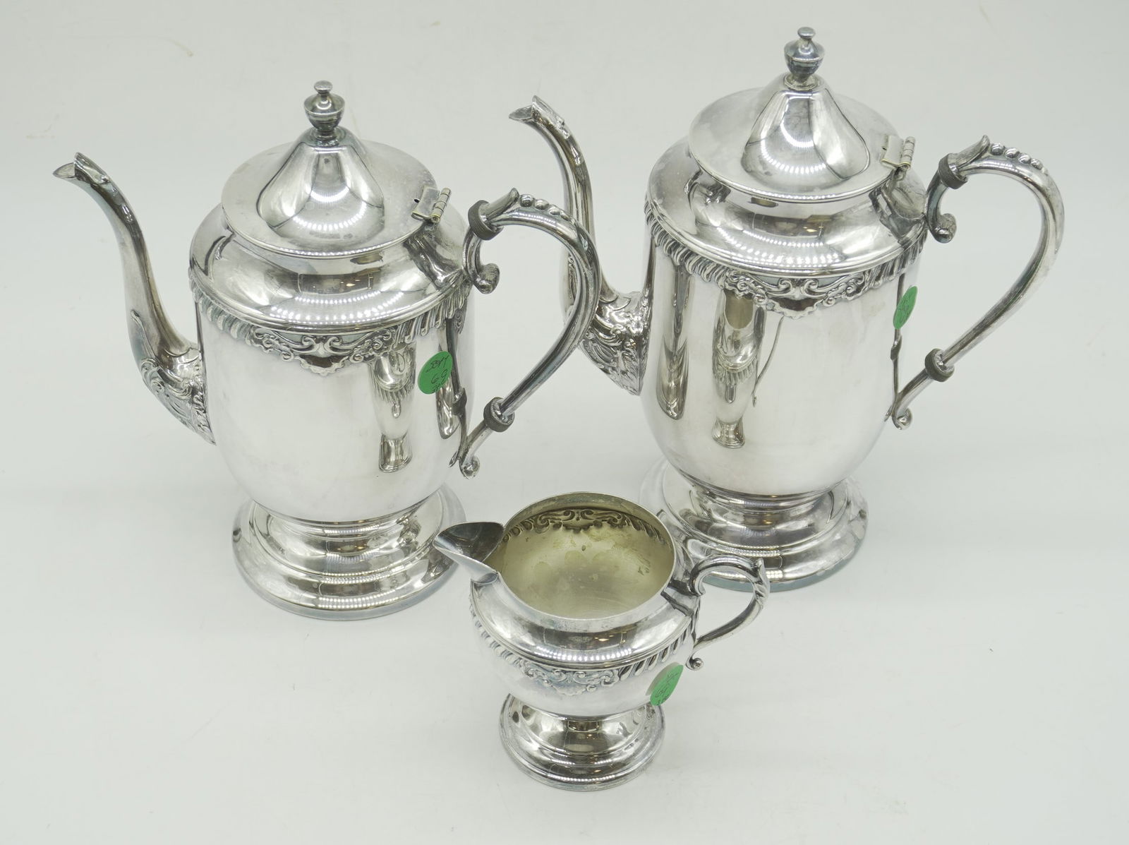 SHERIDAN 3 PC SILVER ON COPPER TEA SET (1 of 6)